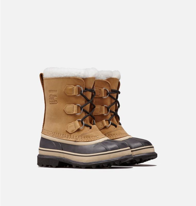 Sorel Barn Vinterkängor Brun/Svarta - Youth Caribou™ - YNW-372061